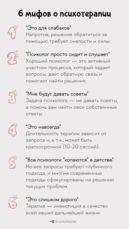 Развенчиваем мифы о психотерапии